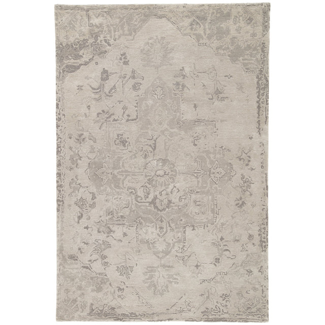 Rugs by Roo | Jaipur Living Sasha Handmade Medallion Taupe Gray Area Rug-RUG138696