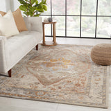Rugs by Roo | Jaipur Living Raisa Handmade Medallion Taupe Gold Area Rug-RUG151577