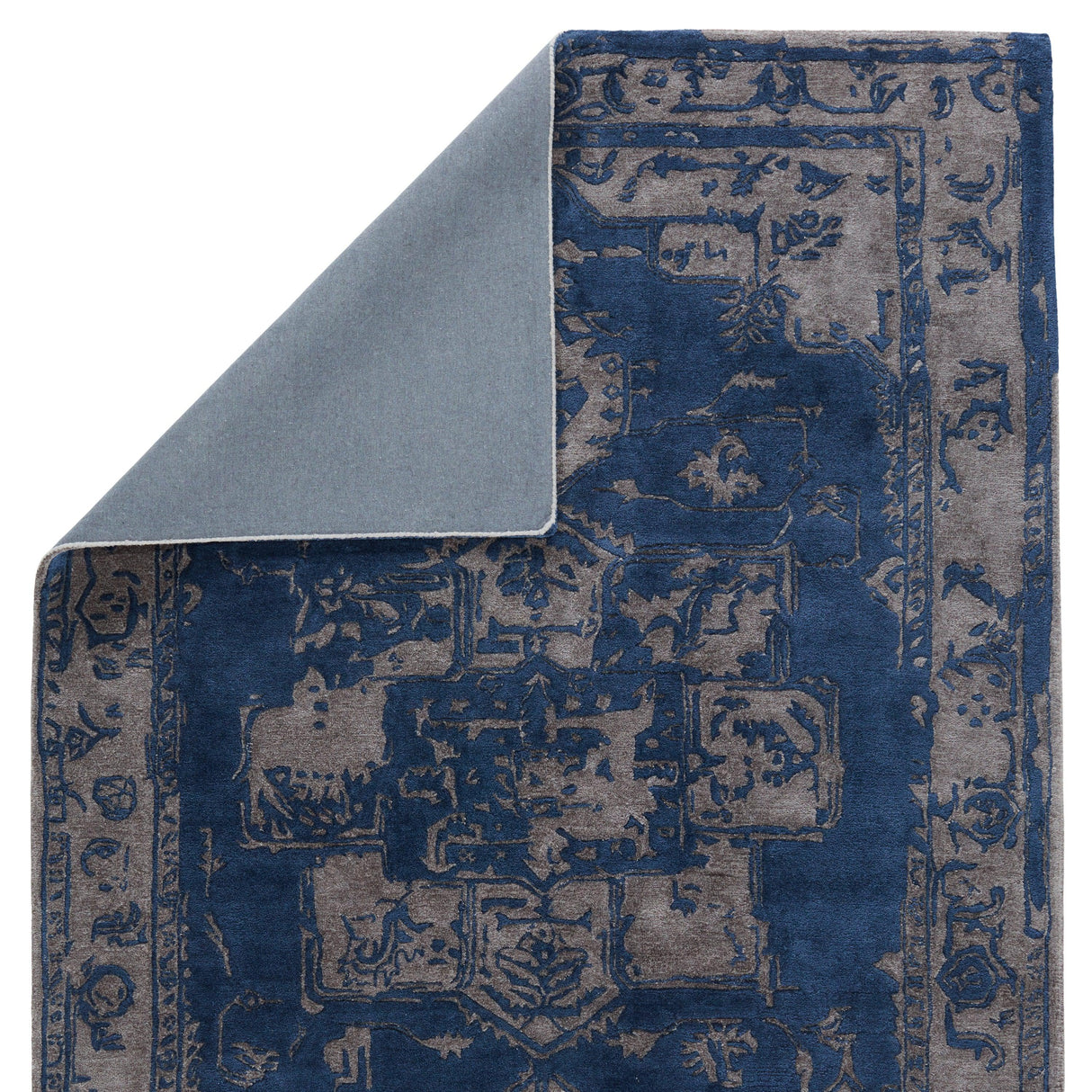 Rugs by Roo | Jaipur Living Alvea Handmade Medallion Blue Gray Area Rug-RUG153334