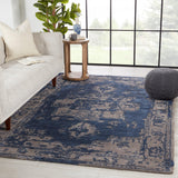 Rugs by Roo | Jaipur Living Alvea Handmade Medallion Blue Gray Area Rug-RUG153334