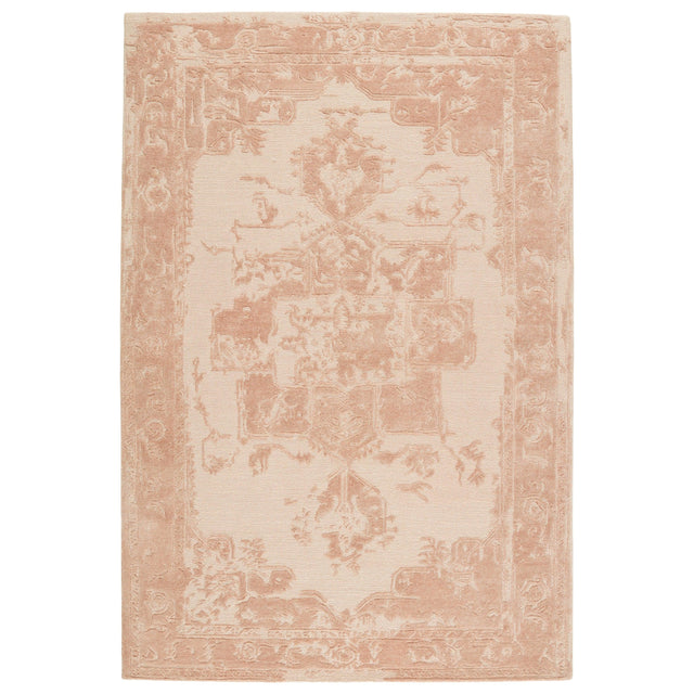 Rugs by Roo | Jaipur Living Alvea Handmade Medallion Blush Beige Area Rug-RUG153338