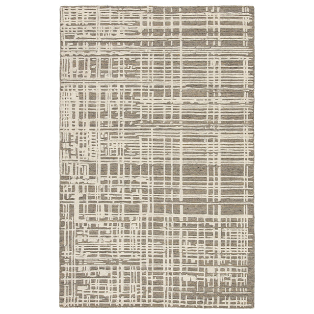 Rugs by Roo | Jaipur Living Arlo Handmade Trellis Gray Cream Area Rug-RUG143974