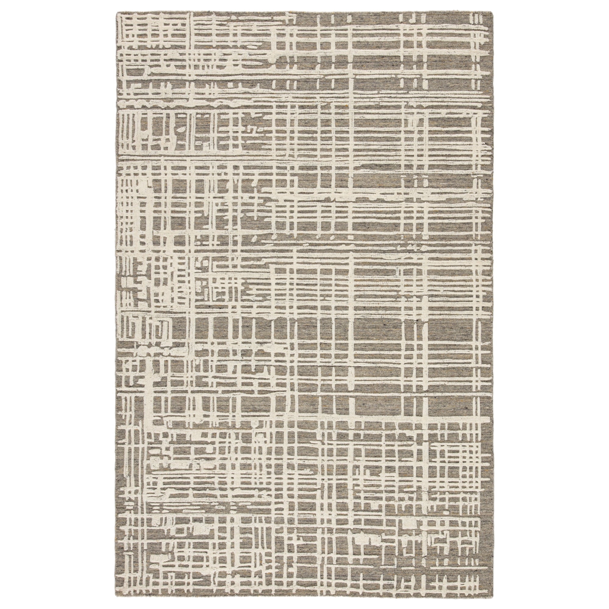 Rugs by Roo | Jaipur Living Arlo Handmade Trellis Gray Cream Area Rug-RUG143974