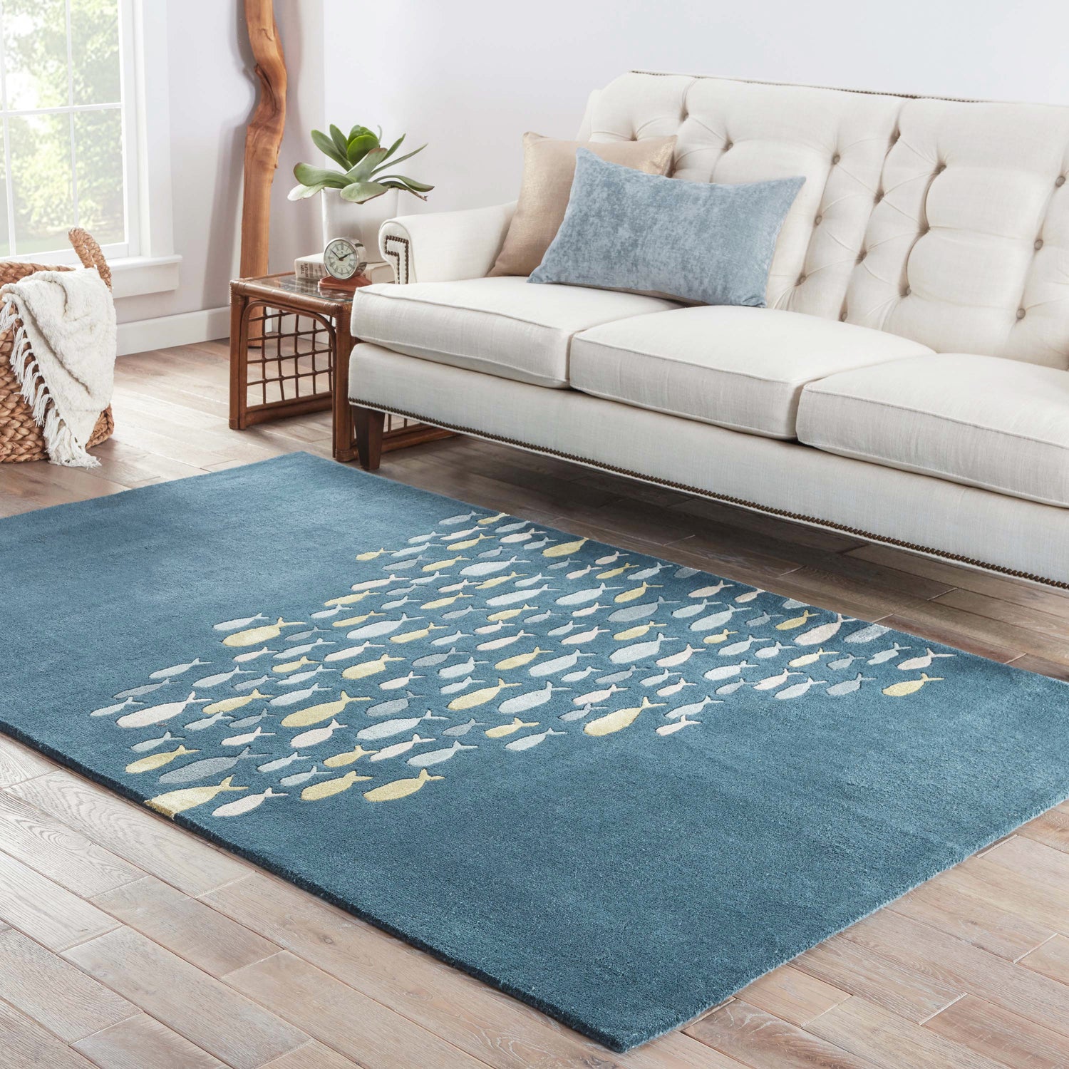 Rugs by Roo | Jaipur Living Schooled Handmade Animal Blue Gray Area Rug-RUG122446