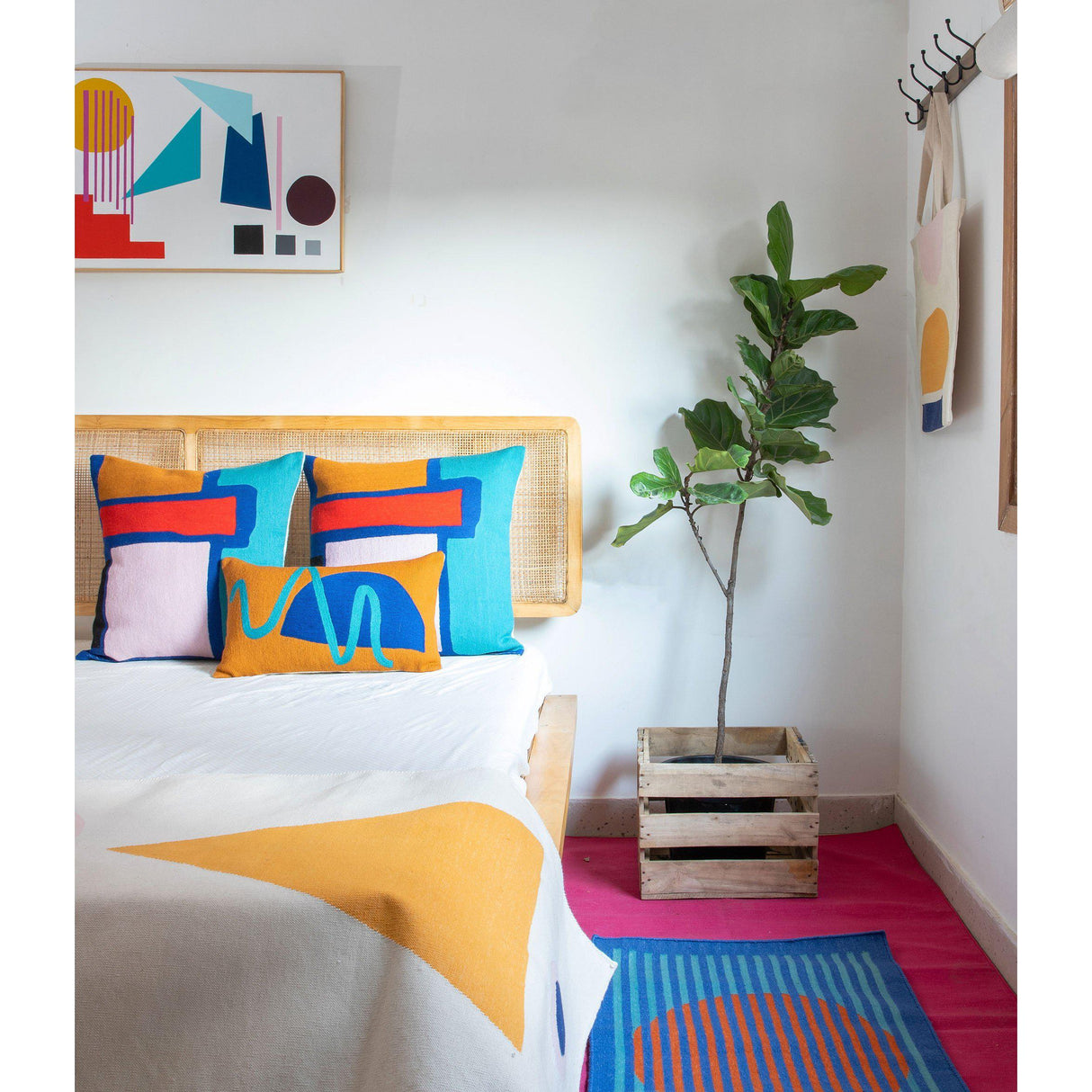 Rugs by Roo | Leah Singh Blah Blah Square Pillow-H17BLA01