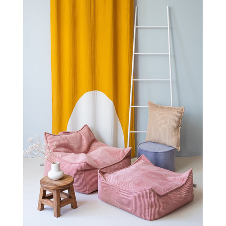 Pink Mousse Square Ottoman