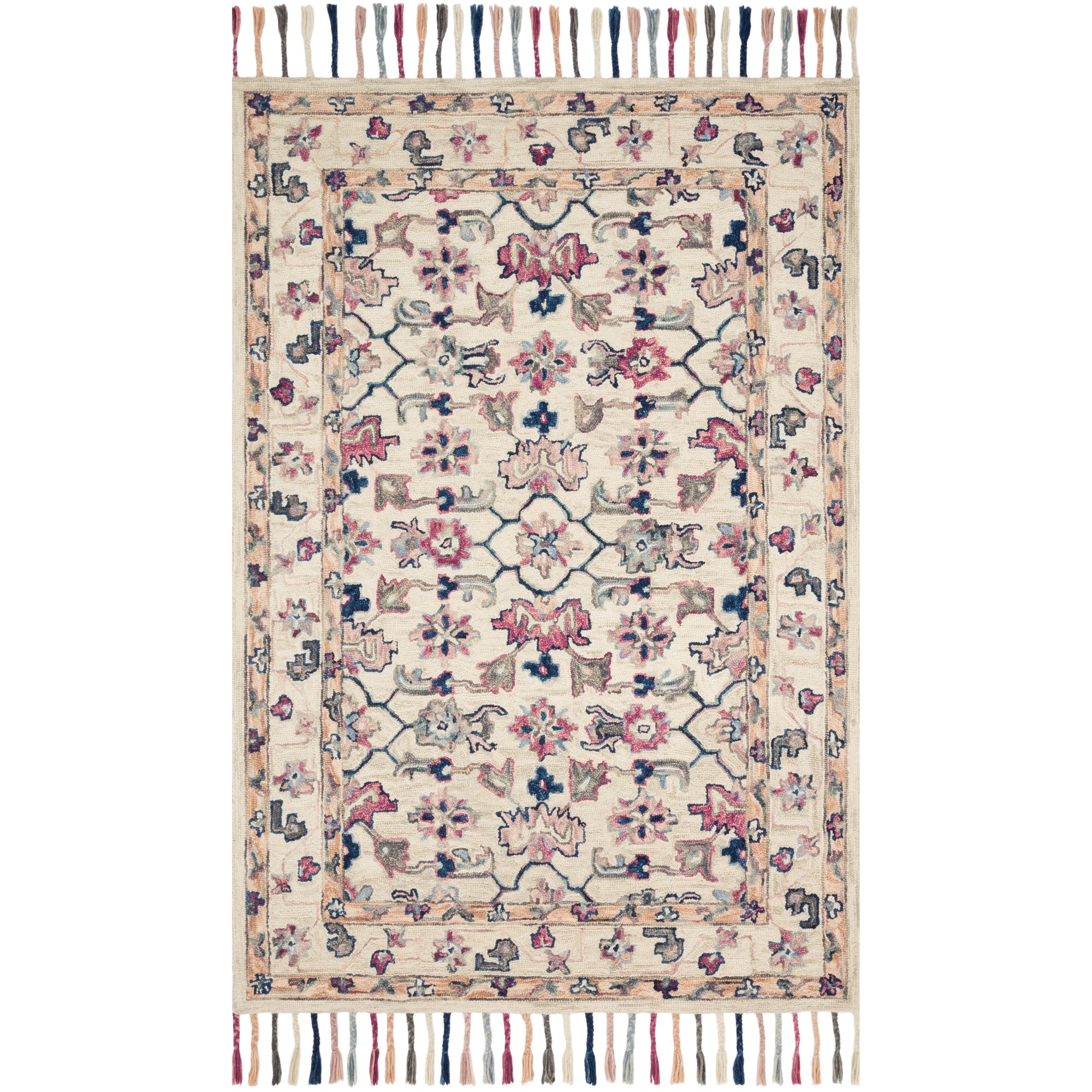 Rugs by Roo Loloi Elka Ivory Multi Area Rug in size 18" x 18" Sample