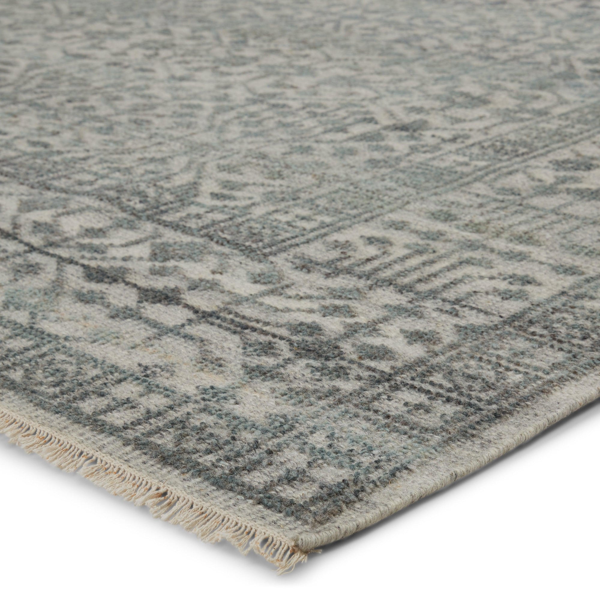 Rugs by Roo | Jaipur Living Arinna Hand-Knotted Tribal Gray Light Blue Area Rug-RUG145659