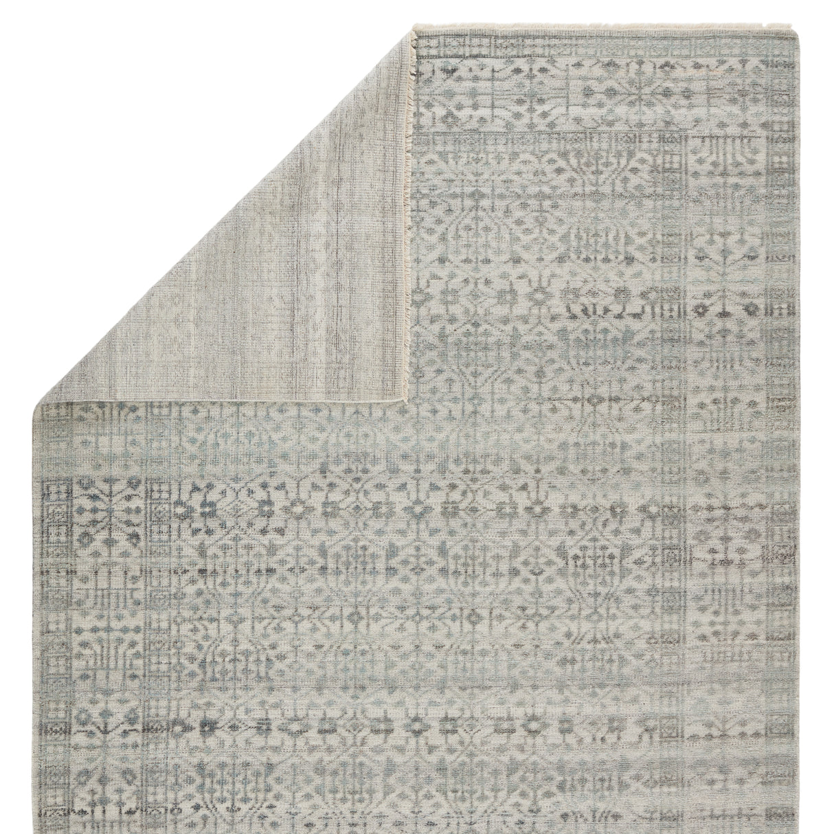 Rugs by Roo | Jaipur Living Arinna Hand-Knotted Tribal Gray Light Blue Area Rug-RUG145659