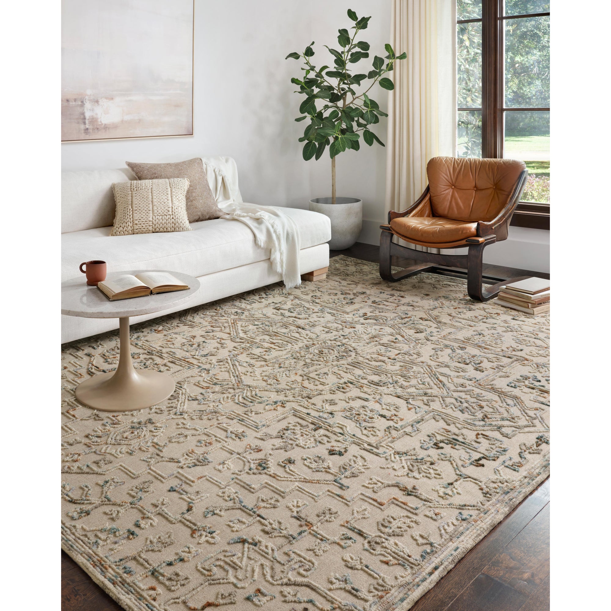 Rugs by Roo Loloi Halle Grey Ocean Area Rug in size 18" x 18" Sample