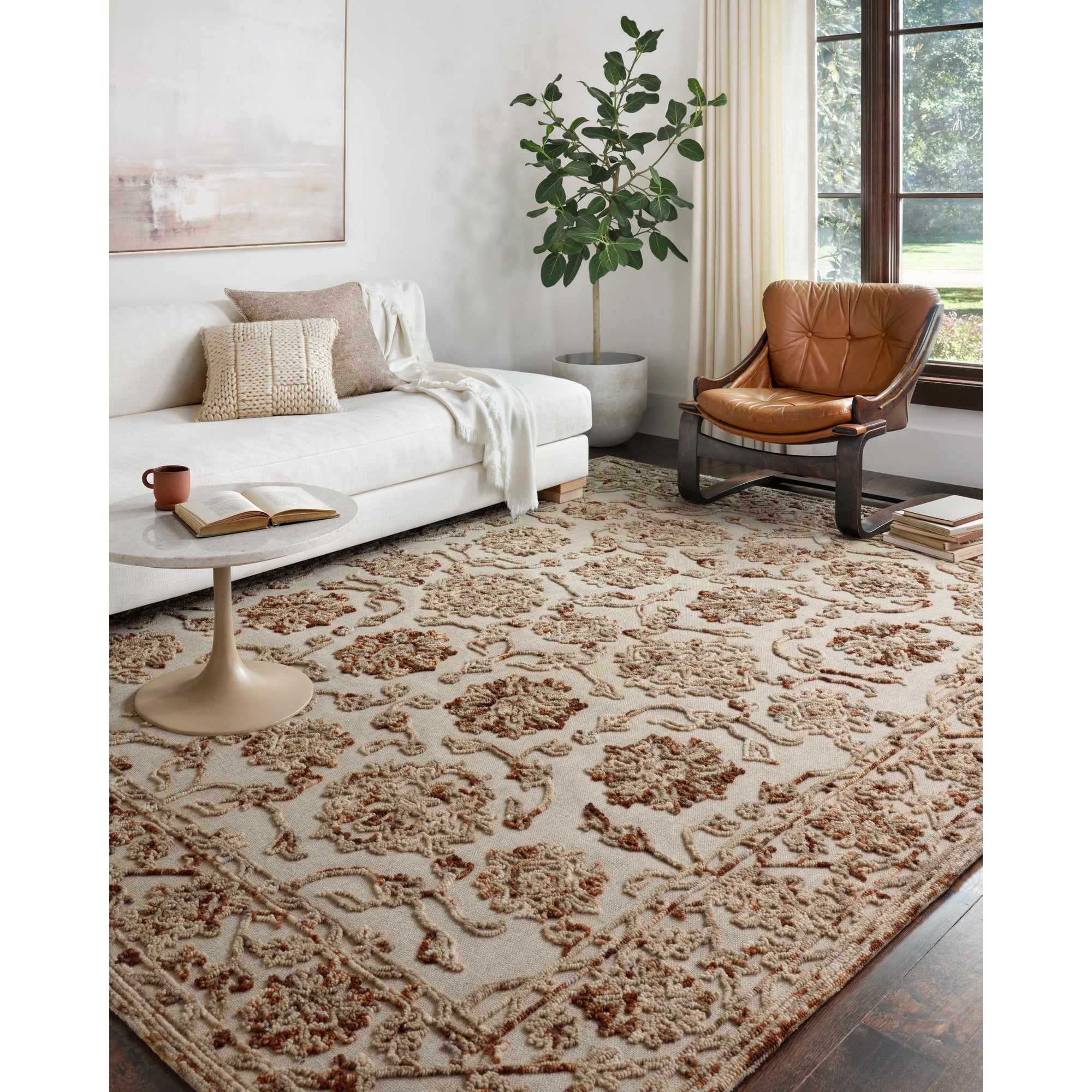 Rugs by Roo Loloi Halle Taupe Rust Area Rug in size 18" x 18" Sample