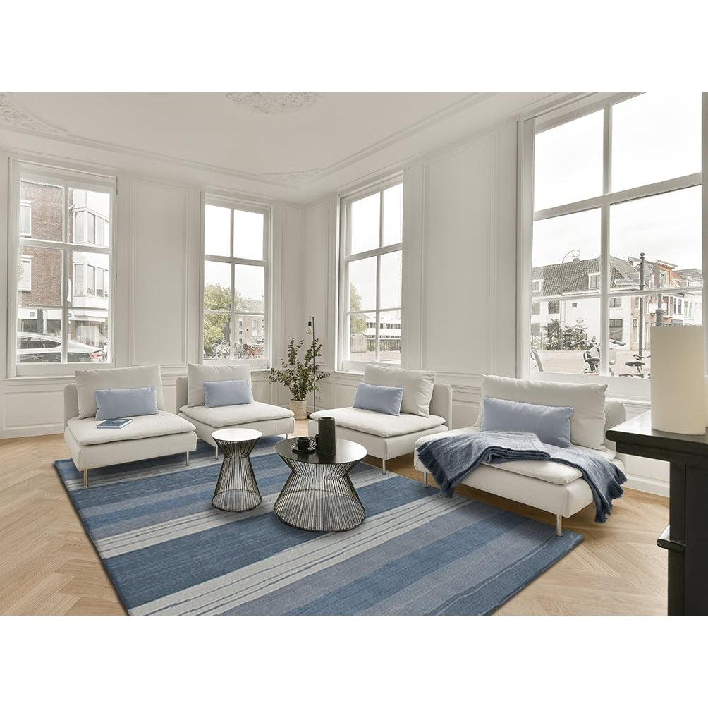 Rugs by Roo | Organic Weave High Tide Blue Wool Handknotted Rug-OW-HITBLU-0508