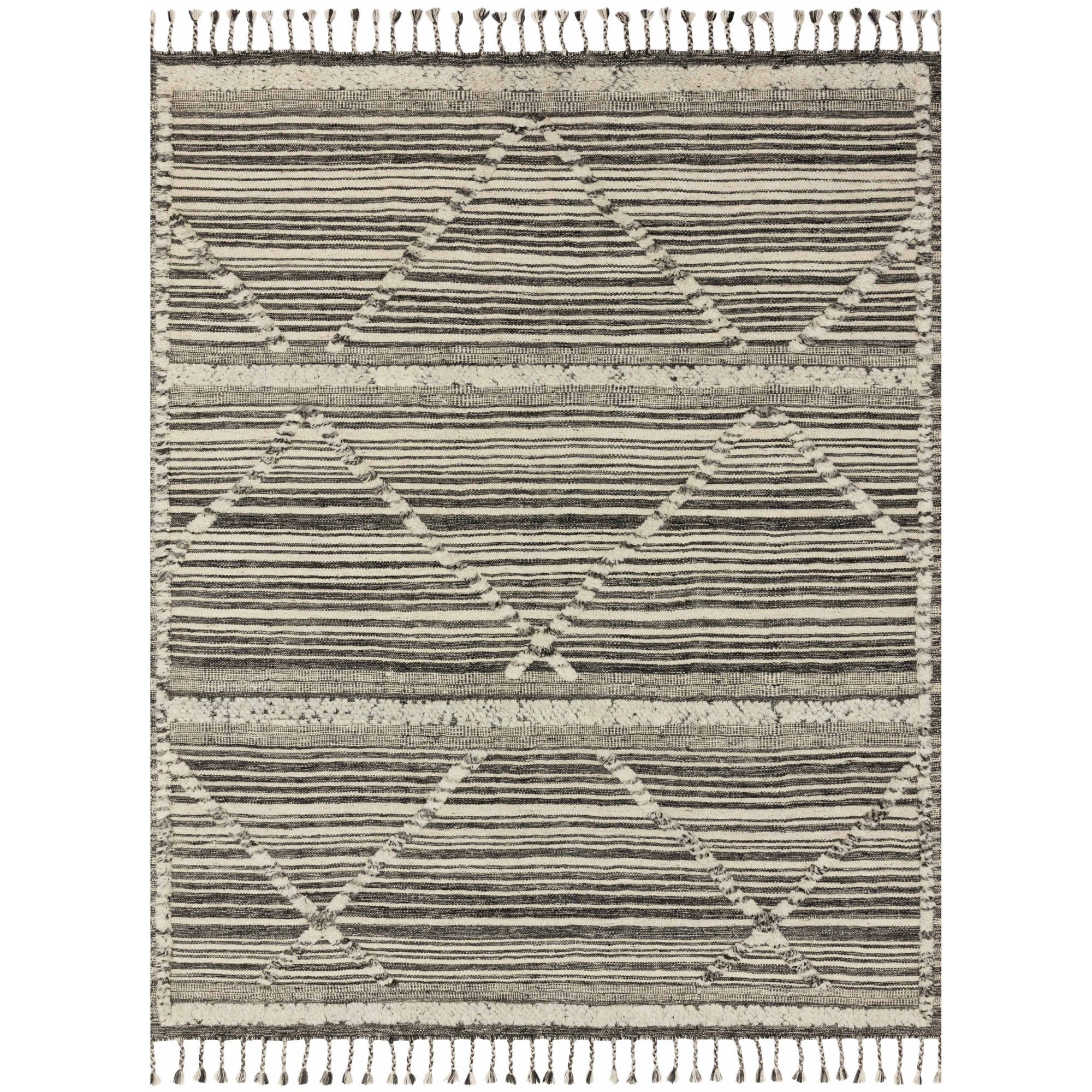 Rugs by Roo Loloi Iman Ivory Charcoal Area Rug in size 18" x 18" Sample