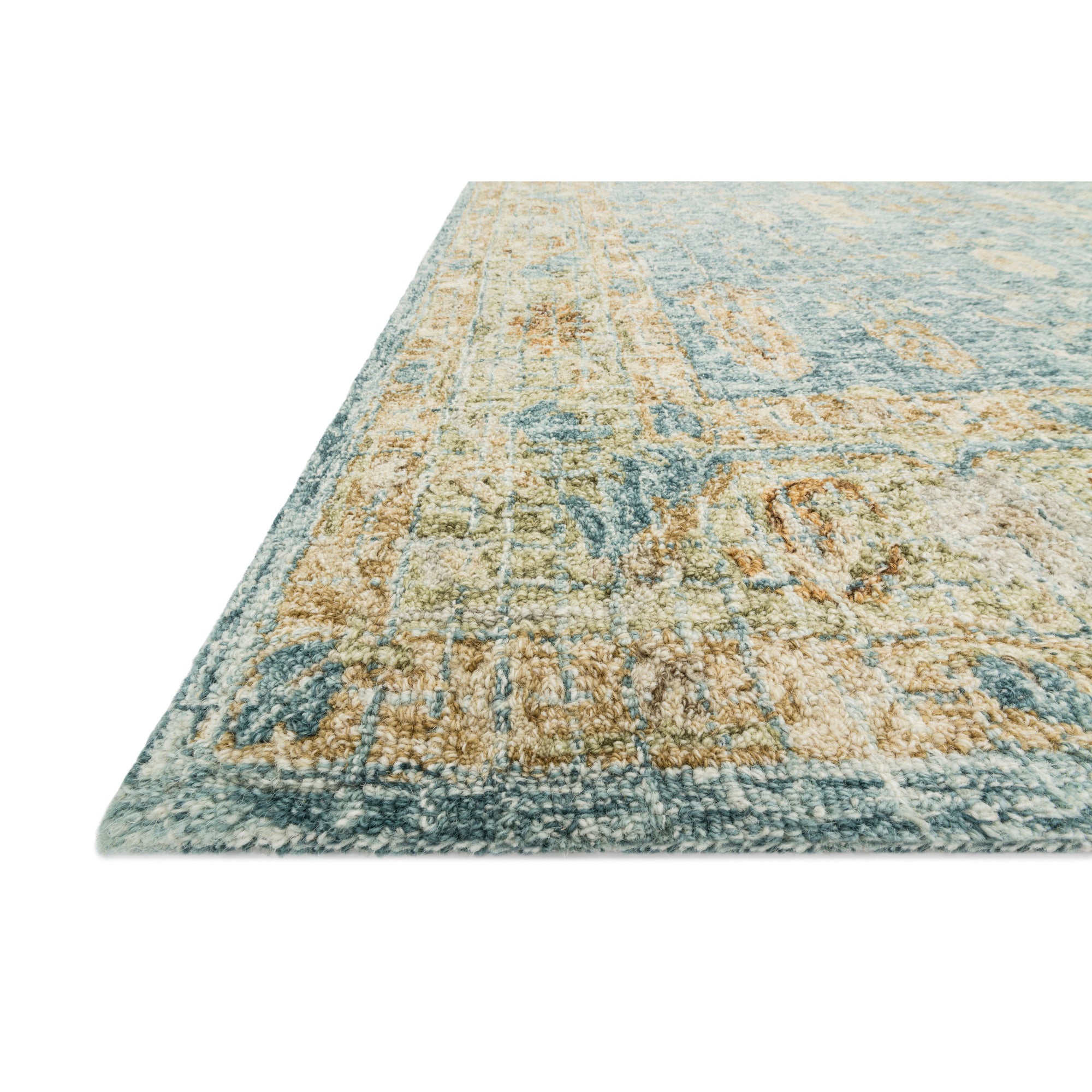 Rugs by Roo Loloi Julian Blue Gold Area Rug in size 18" x 18" Sample