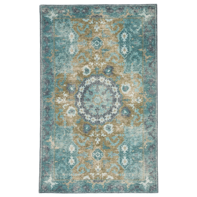 Rugs by Roo | Jaipur Living Modify Hand-Knotted Medallion Teal Olive Area Rug-RUG130212