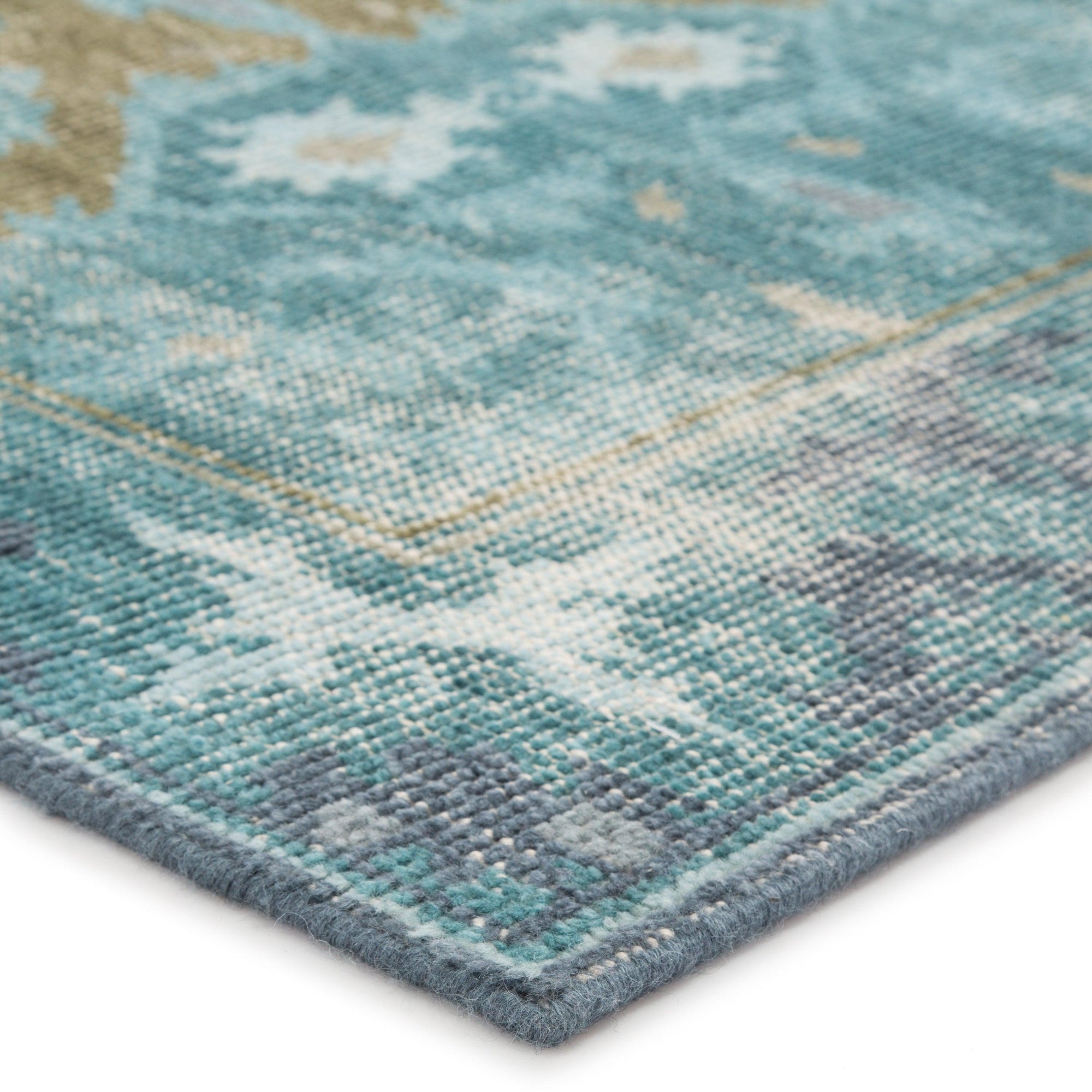 Rugs by Roo | Jaipur Living Modify Hand-Knotted Medallion Teal Olive Area Rug-RUG130212