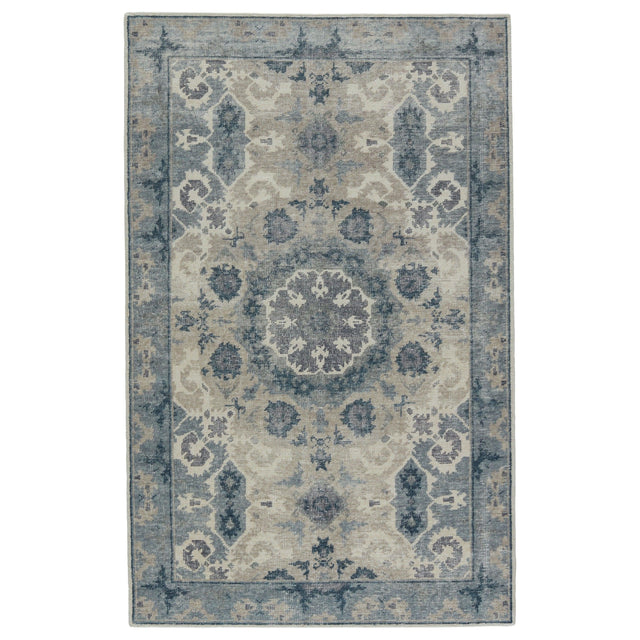 Rugs by Roo | Jaipur Living Modify Hand-Knotted Medallion Blue Light Gray Area Rug-RUG130203