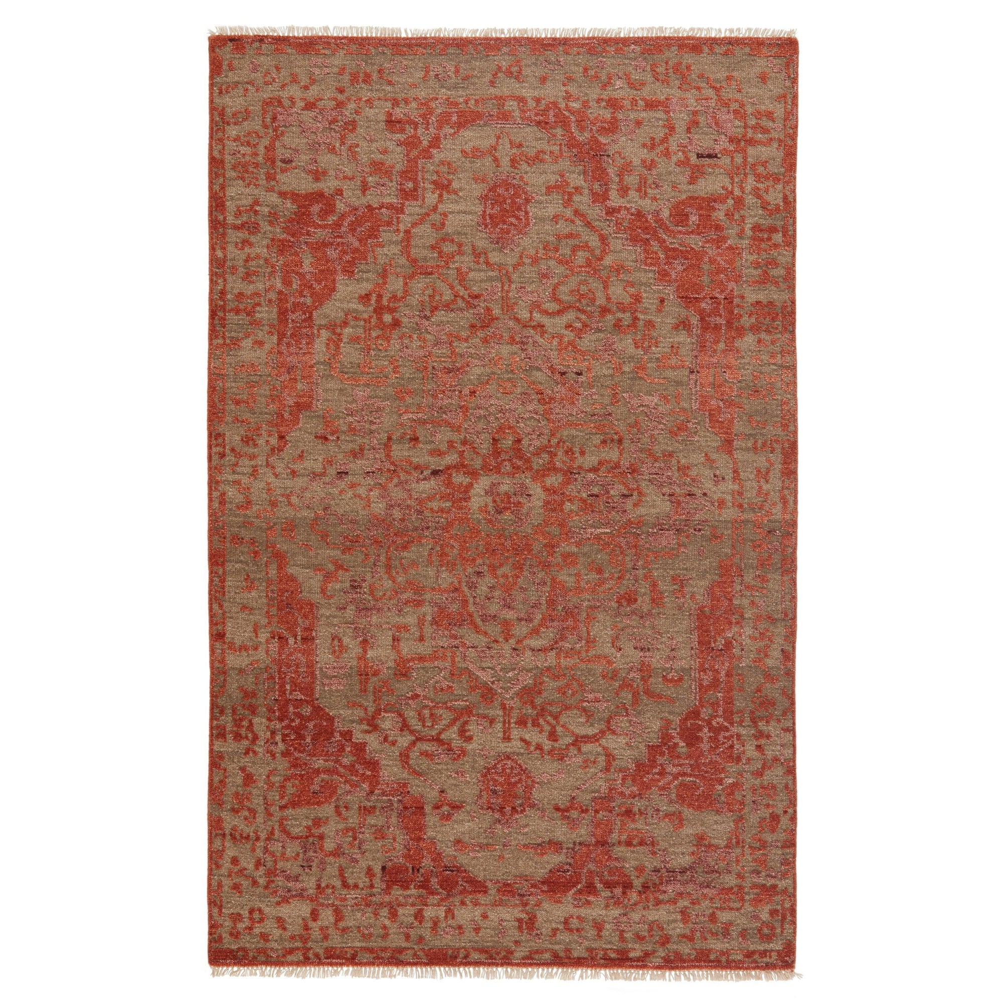 Rugs by Roo | Jaipur Living Azar Hand-Knotted Medallion Rust Taupe Area Rug-RUG145593