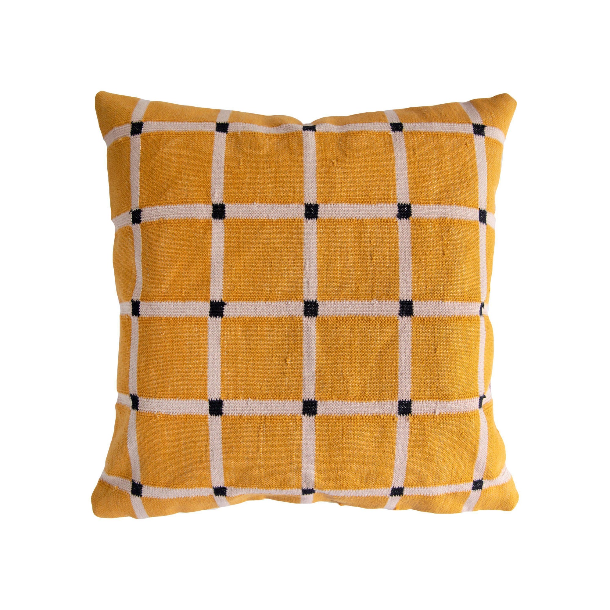 Rugs by Roo | Leah Singh Grid Pillow - Reversible - Marmalade + Lilac-H18GRI08