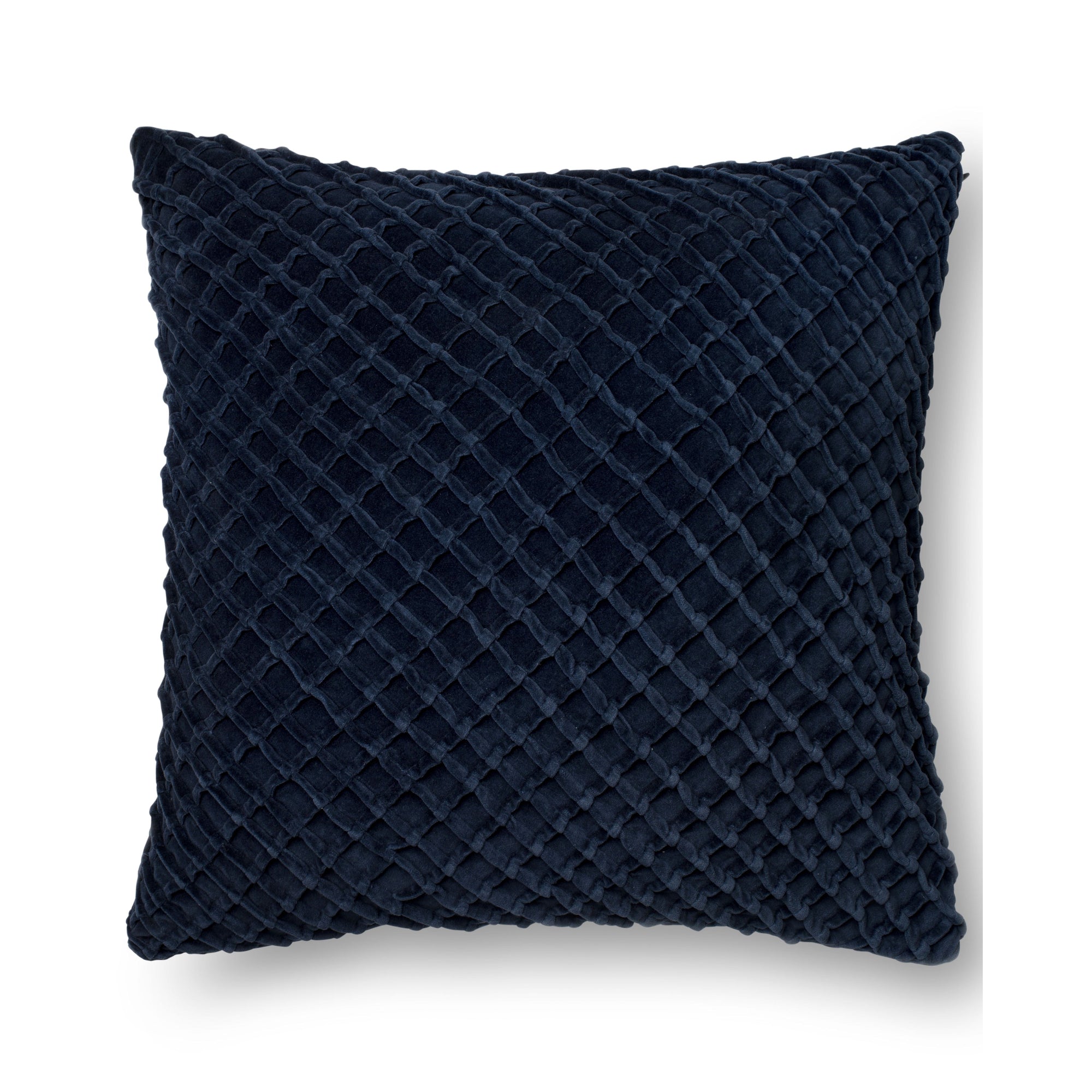 Rugs by Roo |  Loloi Navy Cotton Velvet Pillow 22" x 22" Cover w/Poly