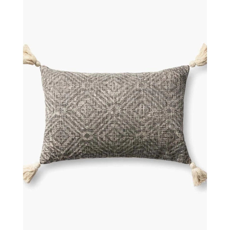 Loloi Charcoal Tassel Cotton Pillow