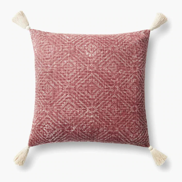 Red Tassel Cotton Pillow
