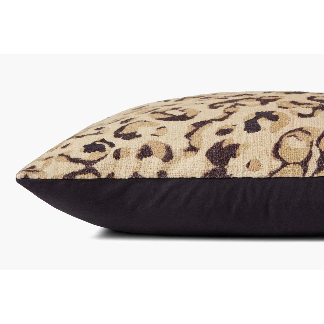 Loloi Leopard Spot Ivory Black Cotton Pillow