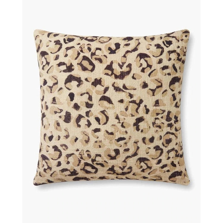 Leopard Spot Ivory Black Cotton Pillow