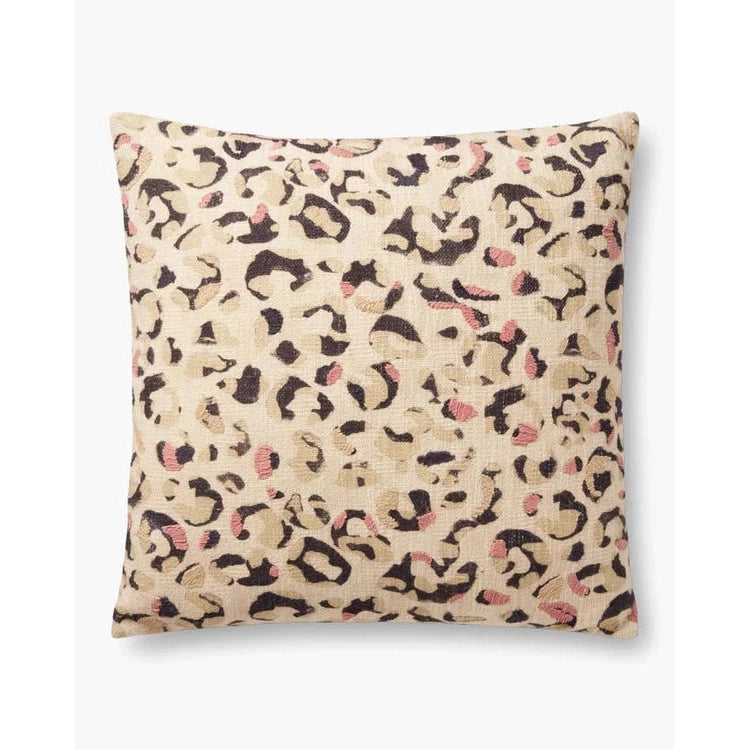 Loloi Leopard Spot Ivory Pink Cotton Pillow
