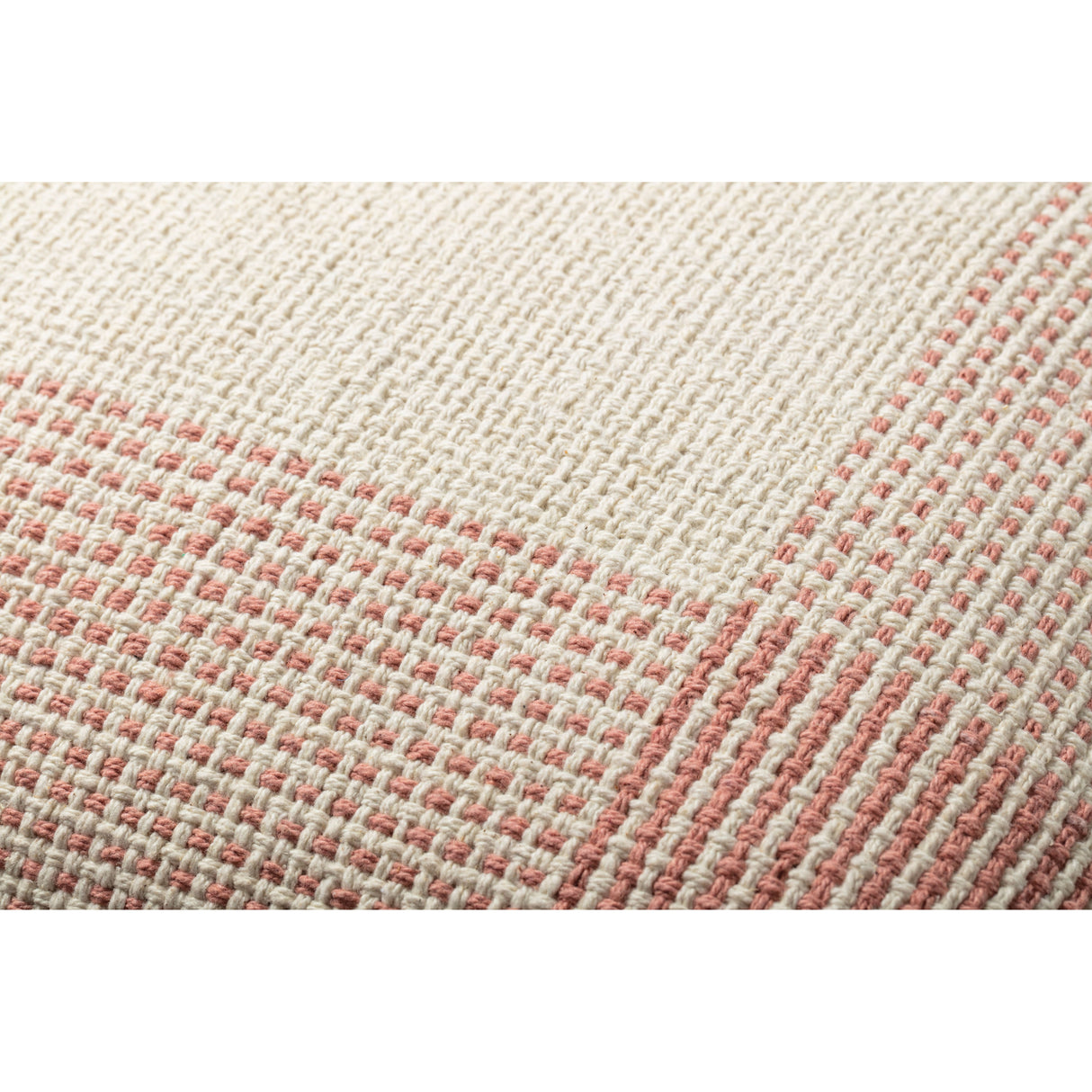 Rugs by Roo |  Loloi Natural Pink Cotton Pillow 18" x 18" Cover w/Poly