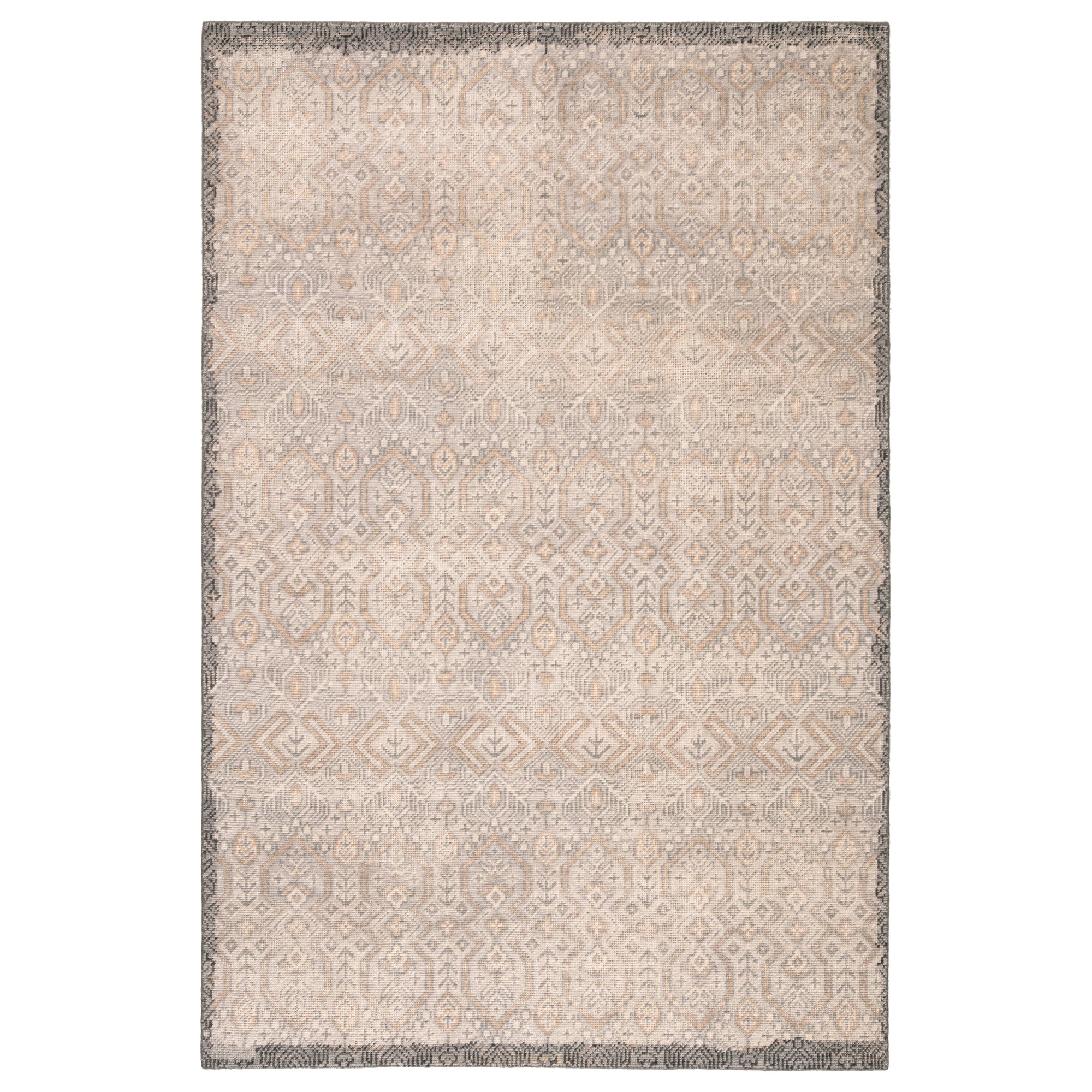Rugs by Roo | Jaipur Living Prospect Hand-Knotted Tribal Gray Gold Area Rug-RUG140103