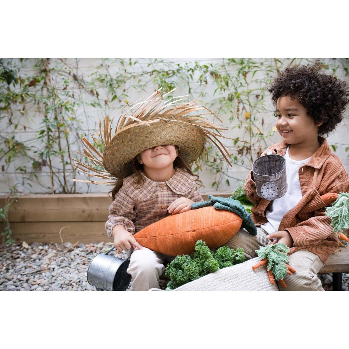 Rugs by Roo | Lorena Canals Oli & Carol Cathy the Carrot Knitted Cushion-SC-CATHY