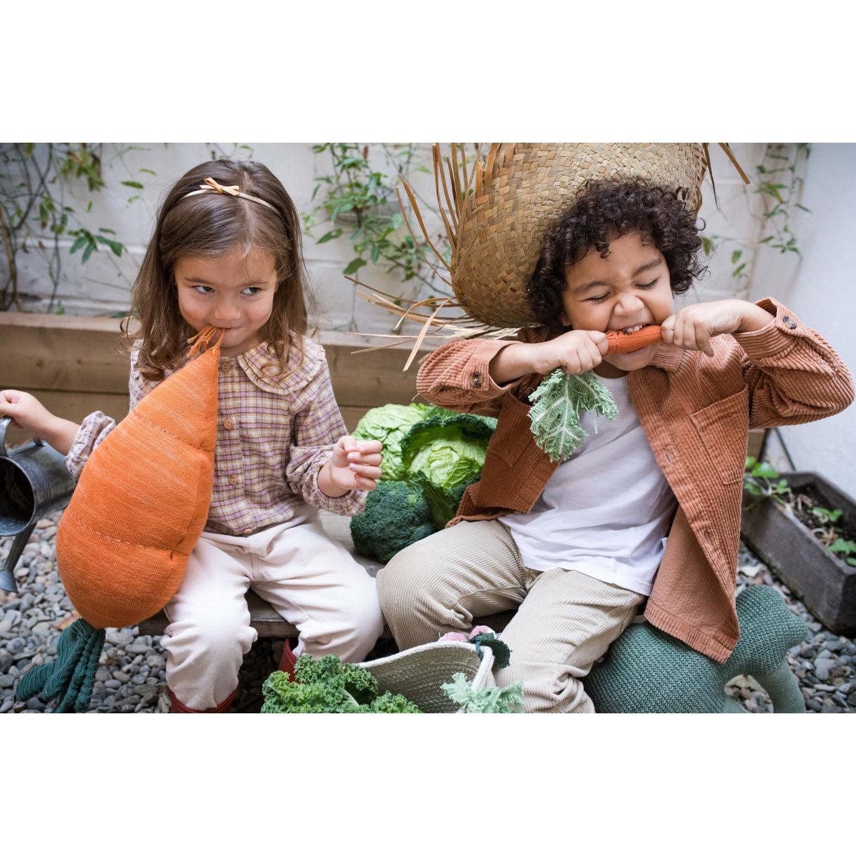 Rugs by Roo | Lorena Canals Oli & Carol Cathy the Carrot Knitted Cushion-SC-CATHY