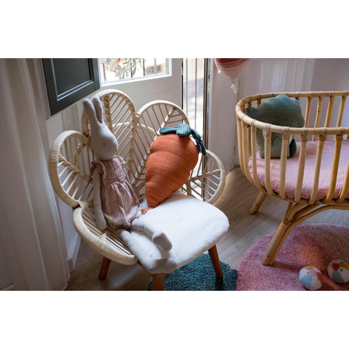 Rugs by Roo | Lorena Canals Oli & Carol Cathy the Carrot Knitted Cushion-SC-CATHY