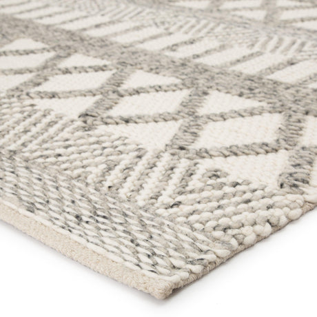 Rugs by Roo | Jaipur Living Sandhurst Handmade Geometric Gray White Area Rug-RUG129218