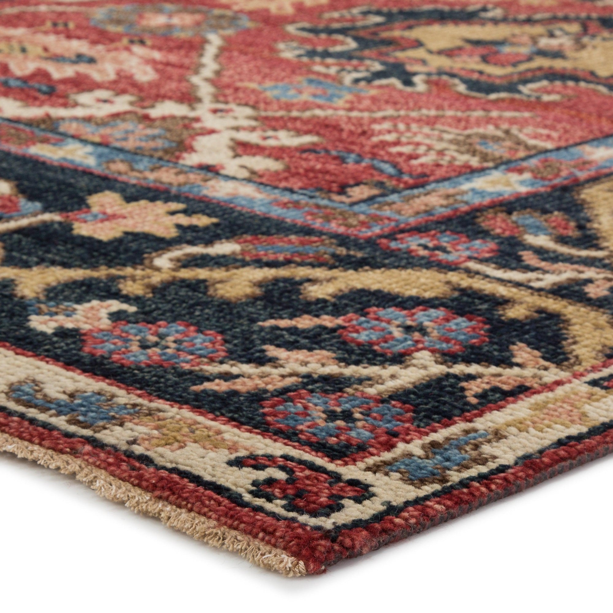 Rugs by Roo | Jaipur Living Aika Hand-Knotted Medallion Red Multicolor Area Rug-RUG140300