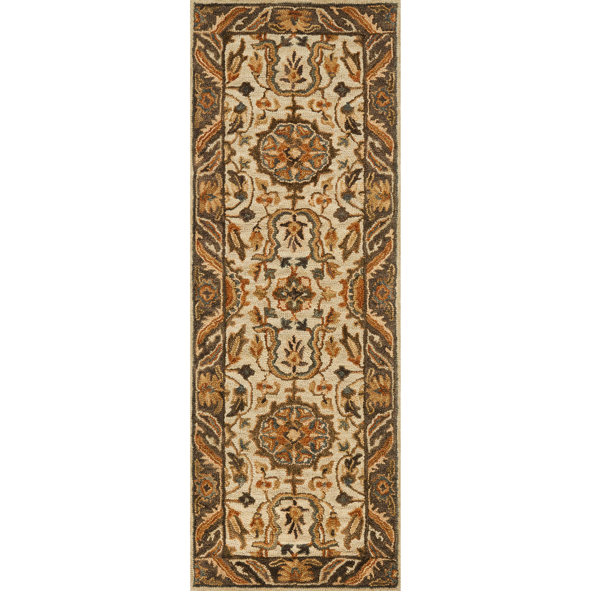 Rugs by Roo Loloi Victoria Ivory Dk Taupe Area Rug in size 2' 6" x 7' 6"
