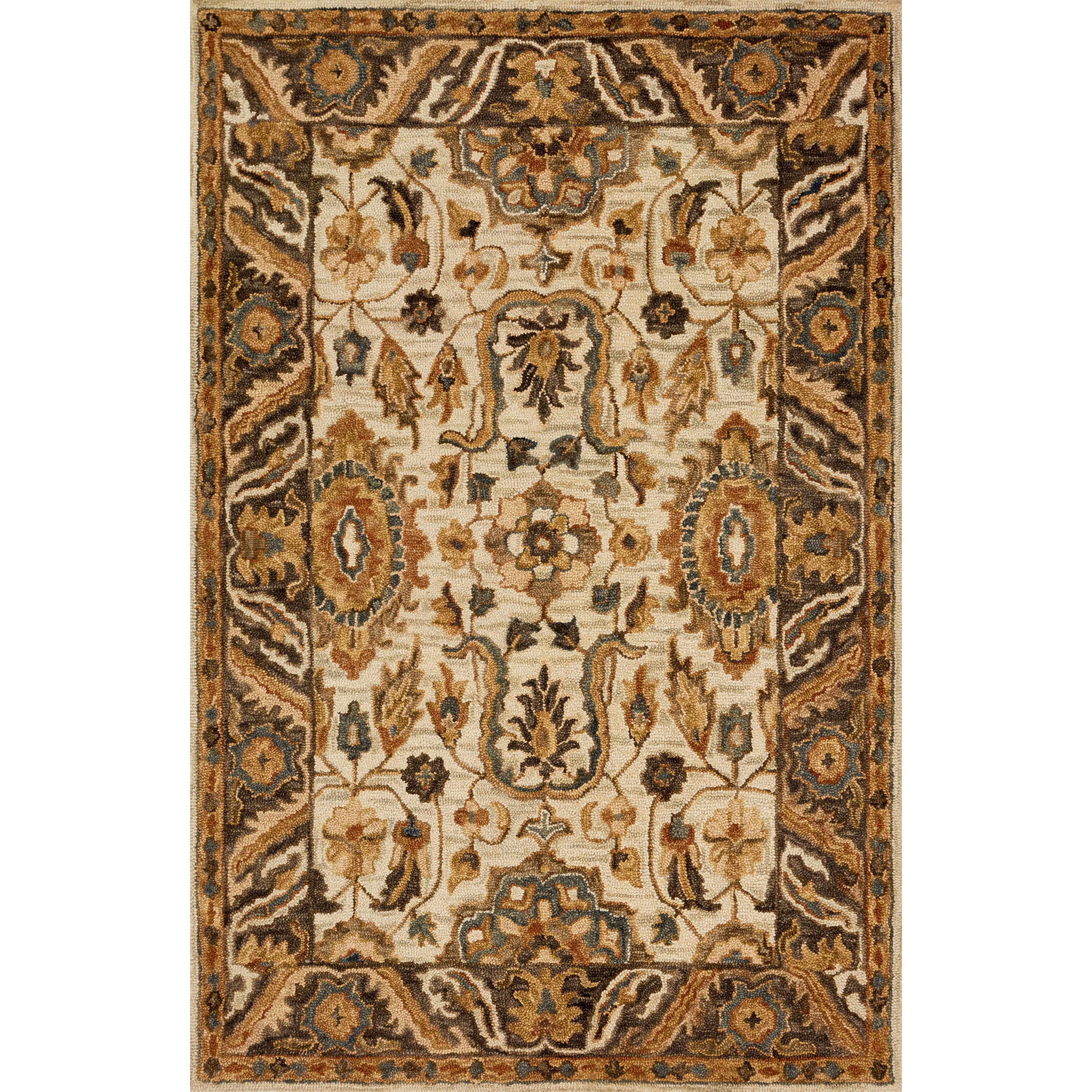Rugs by Roo Loloi Victoria Ivory Dk Taupe Area Rug in size 18" x 18" Sample
