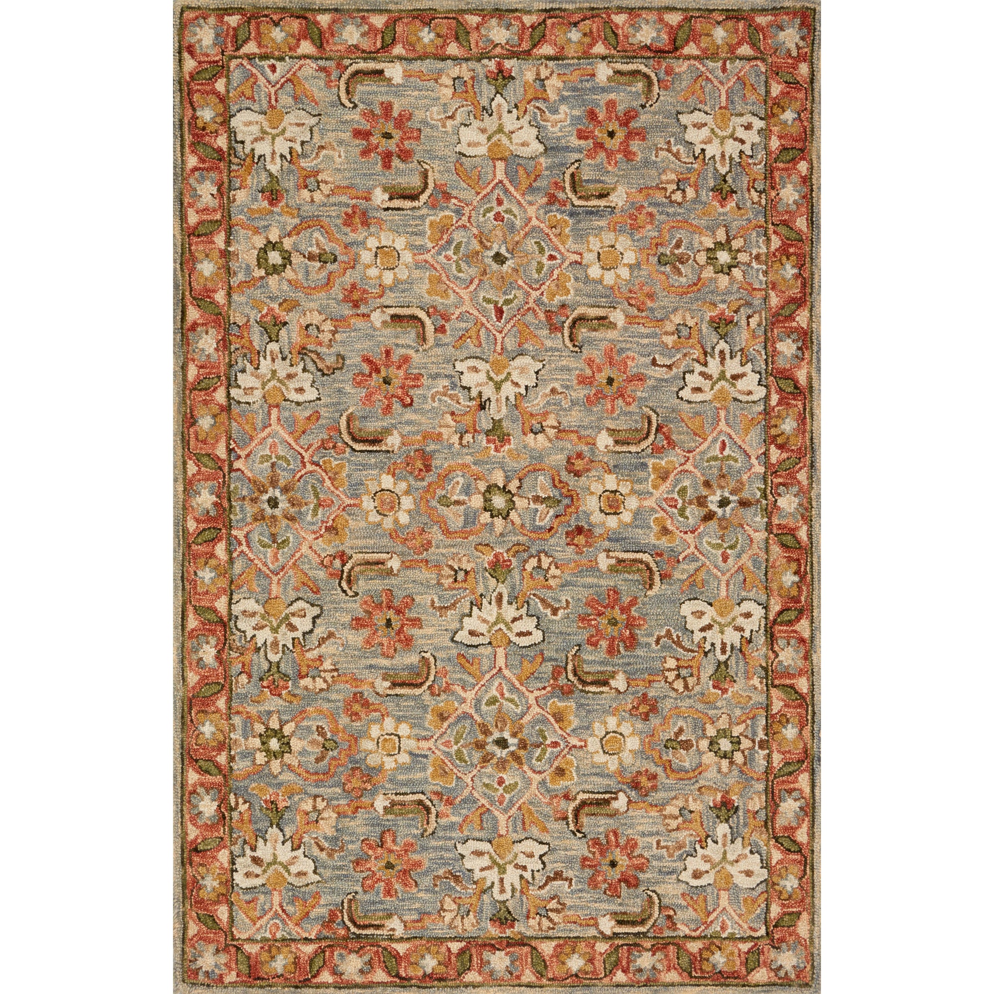 Rugs by Roo Loloi Victoria Slate Terracotta Area Rug in size 18" x 18" Sample