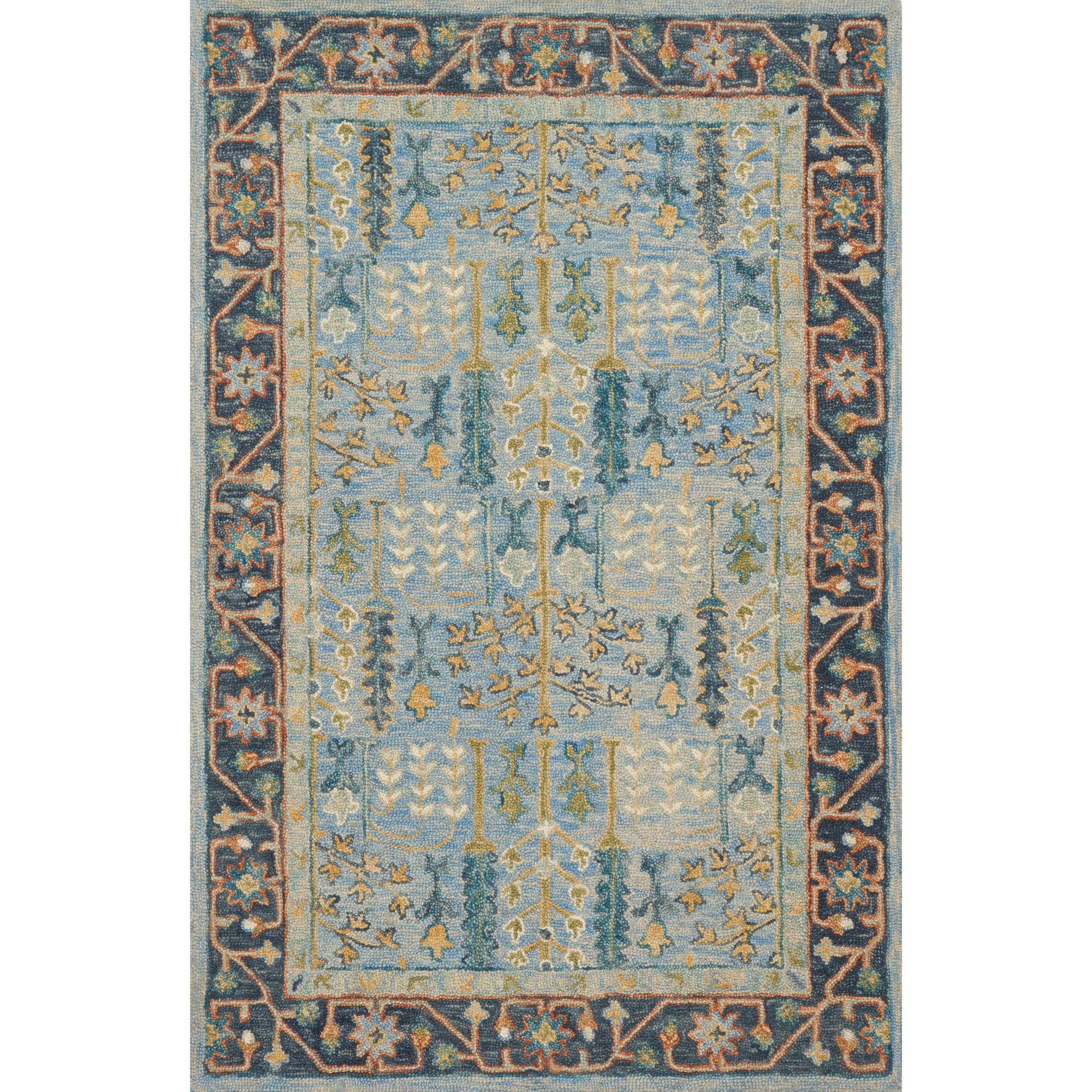 Rugs by Roo Loloi Victoria Lt Blue Dk Blue Area Rug in size 18" x 18" Sample