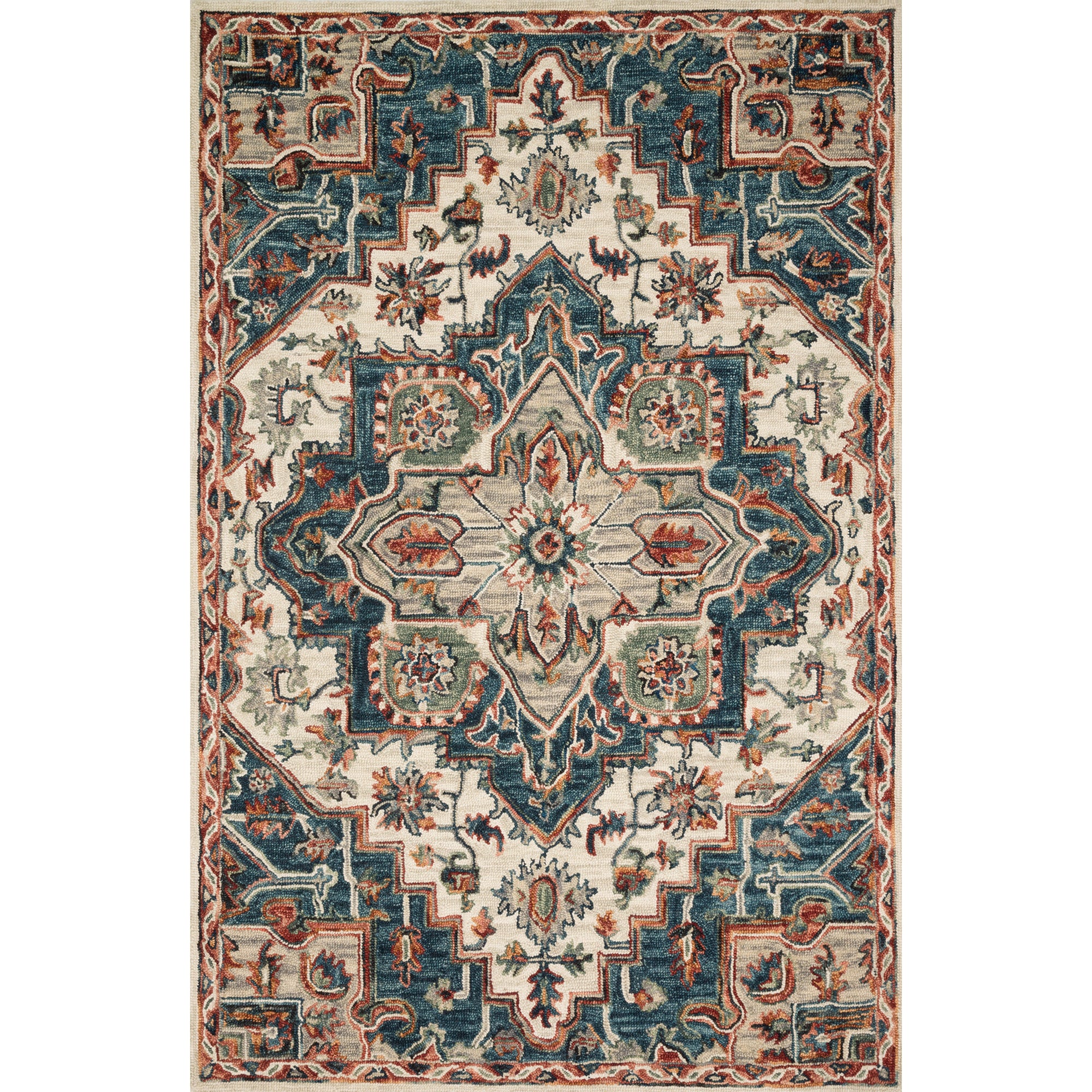 Rugs by Roo Loloi Victoria Blue Red Area Rug in size 18" x 18" Sample