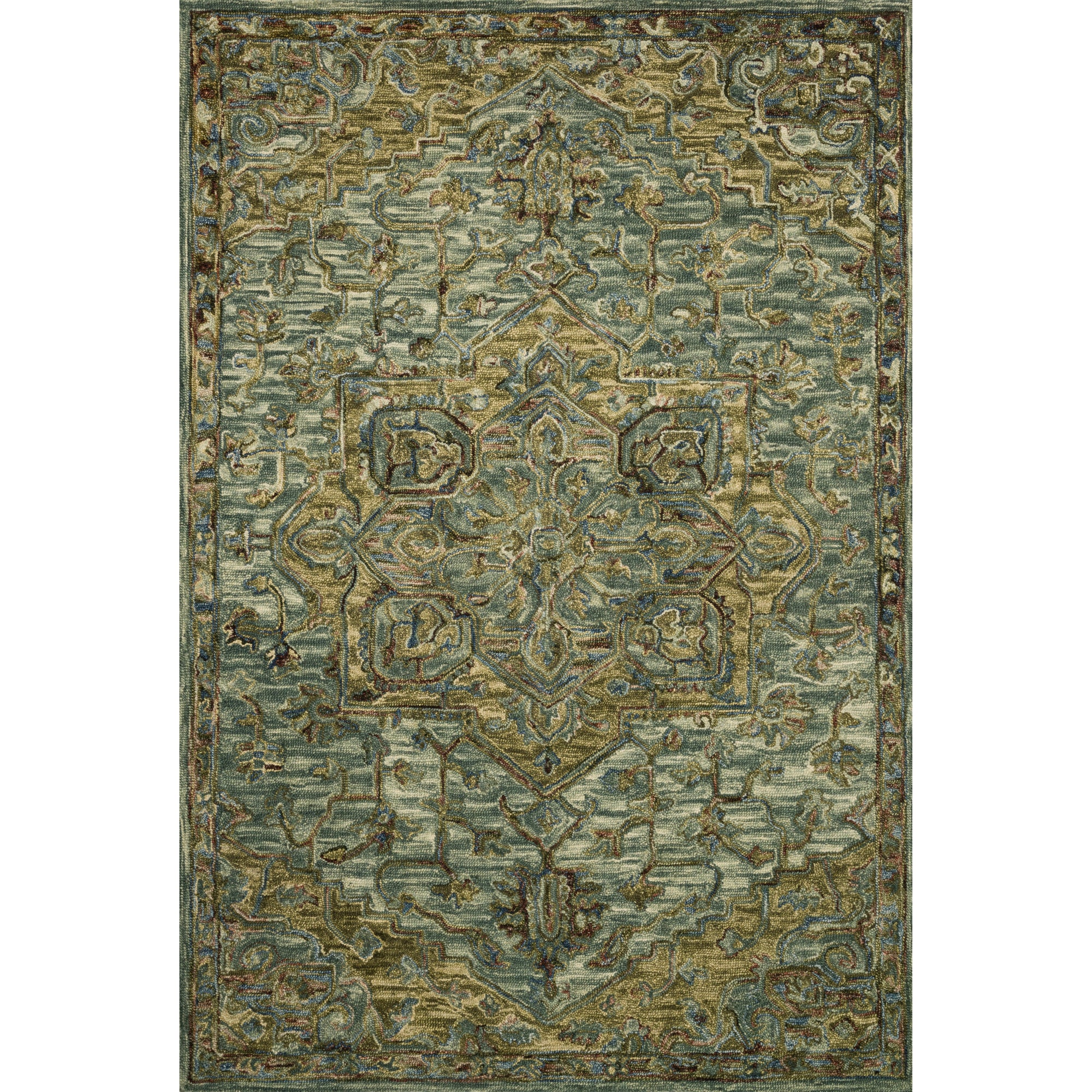 Rugs by Roo Loloi Victoria Dark Green Tobacco Area Rug in size 18" x 18" Sample