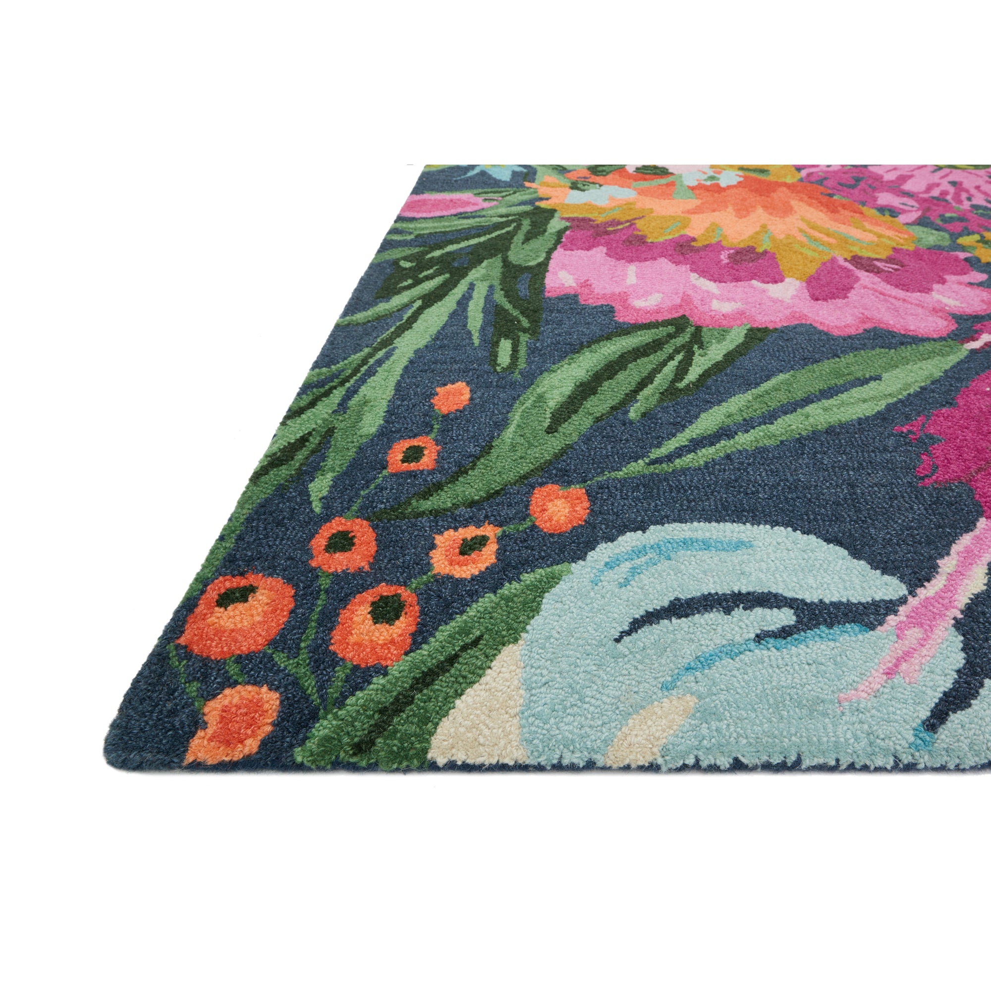 Rugs by Roo Loloi Wild Bloom Midnight Plum Area Rug in size 18" x 18" Sample