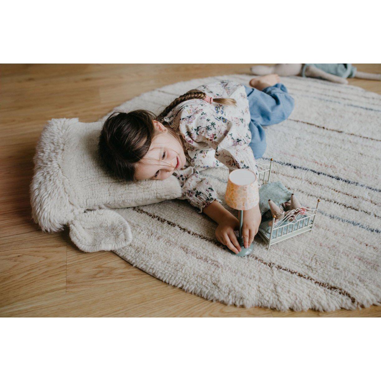 Rugs by Roo | Lorena Canals Pink Nose Sheep Woolable Cushion-WO-SC-NOSE