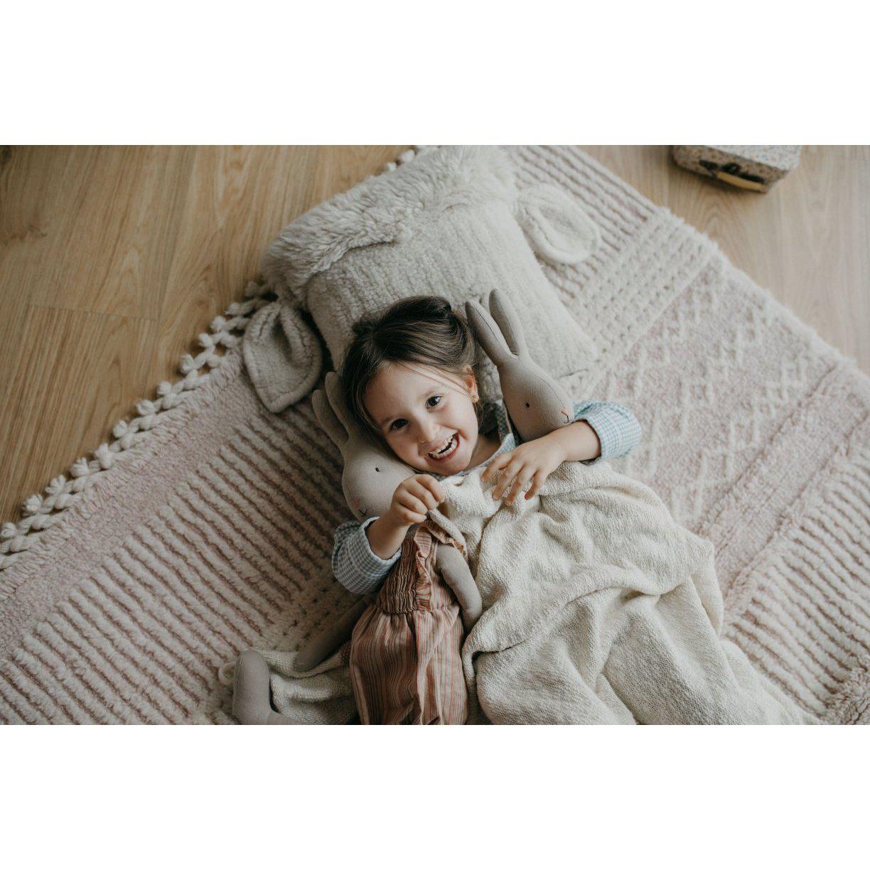 Rugs by Roo | Lorena Canals Pink Nose Sheep Woolable Cushion-WO-SC-NOSE