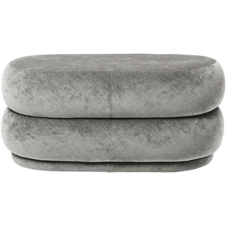Rugs by Roo | ferm LIVING Pouf Oval Faded Velvet Medium Concrete Grey-100227-668
