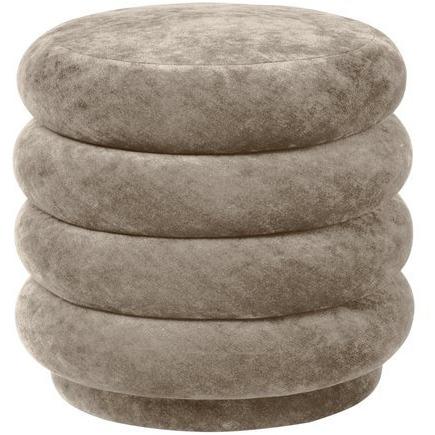 Rugs by Roo | ferm LIVING Pouf Round Faded Velvet Small Beige-100226-671