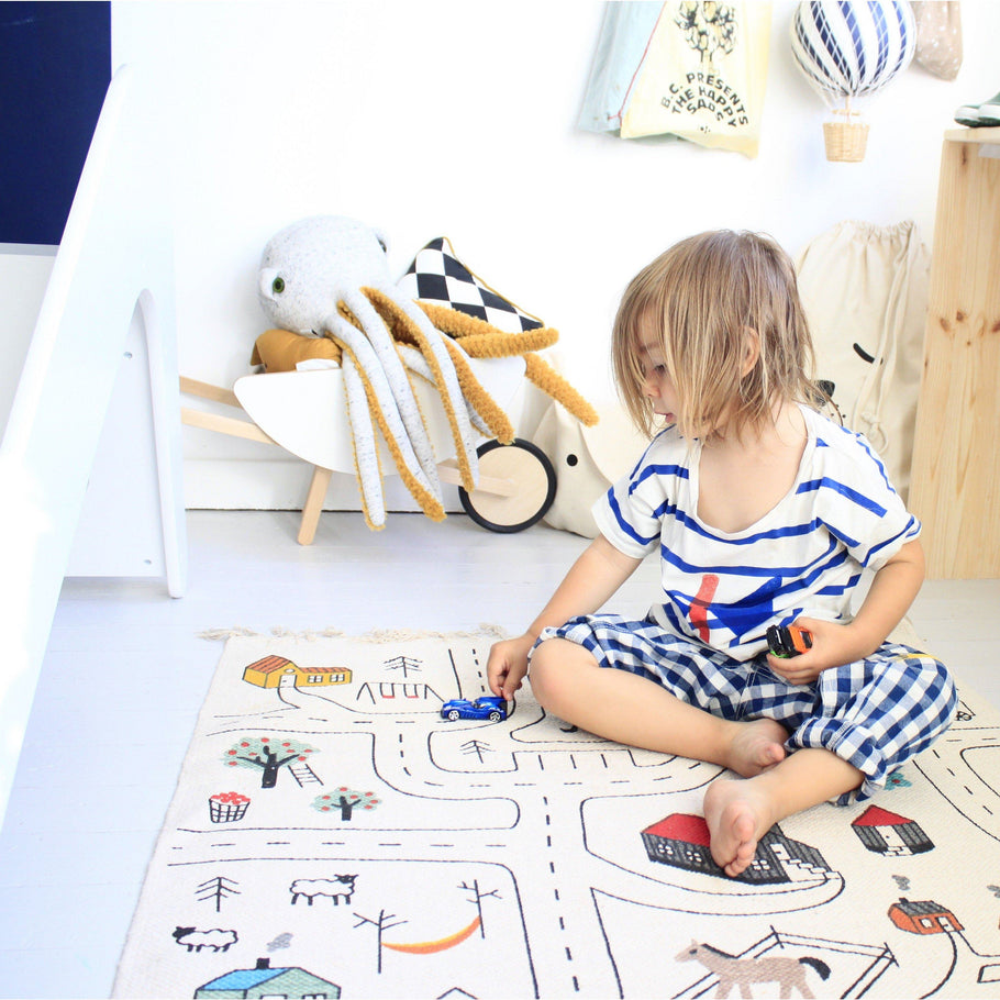 Rugs by Roo | Handwoven Nursery Play Rug - Natural Material