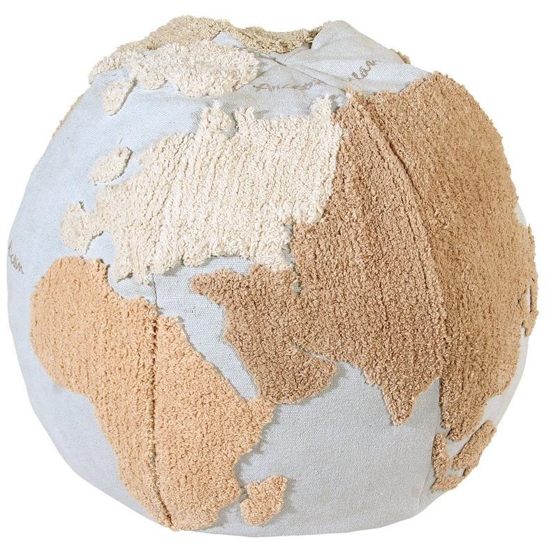 Rugs by Roo | Lorena Canals World Map Pouffe-P-WMAP
