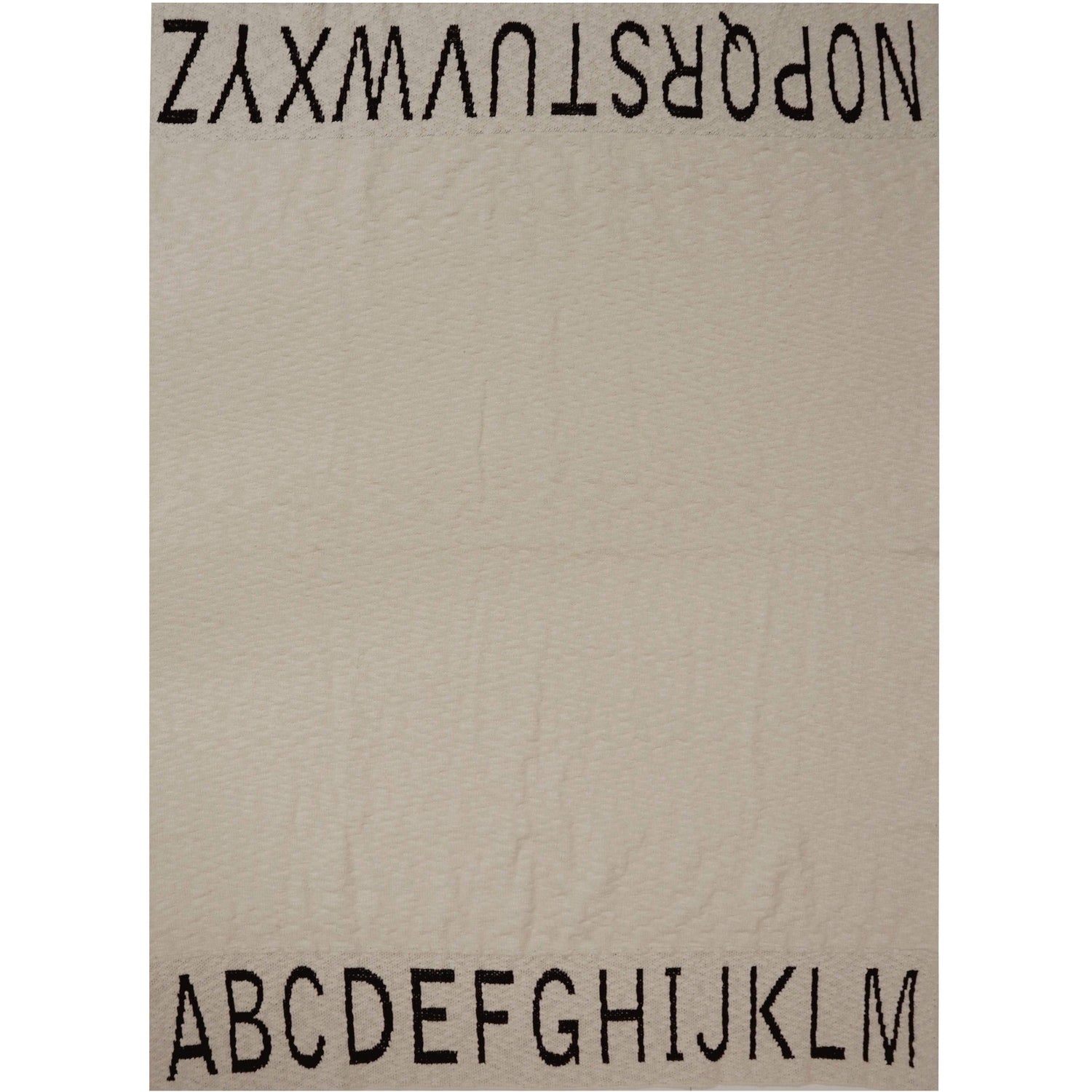 ABC Natural Black Knitted Baby Blanket